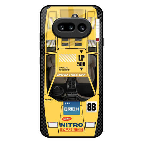 Yellow Racing Car Nothing Phone 4a 5G Glass Back Cover Online