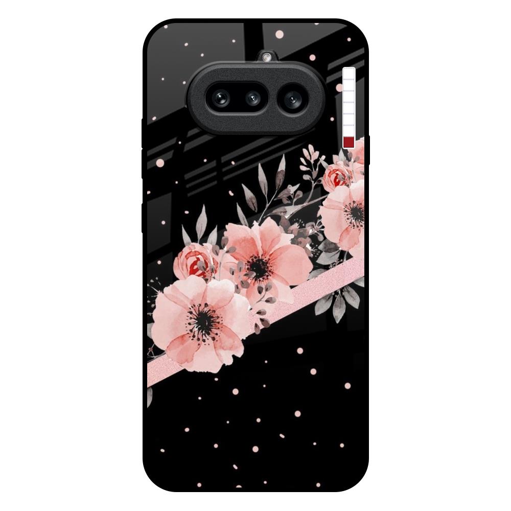 Floral Black Band Nothing Phone 4a 5G Glass Back Cover Online