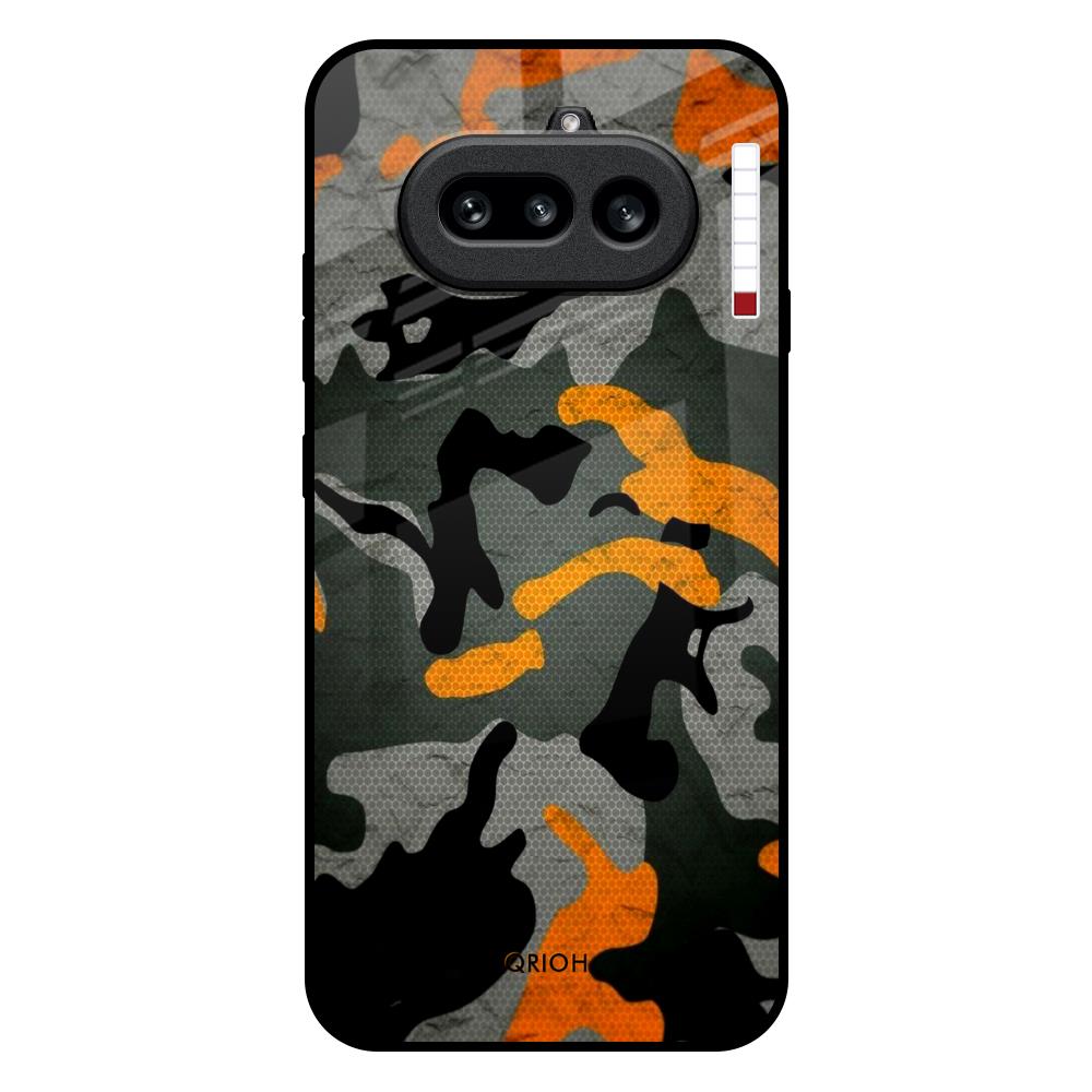 Camouflage Orange Nothing Phone 4a 5G Glass Back Cover Online