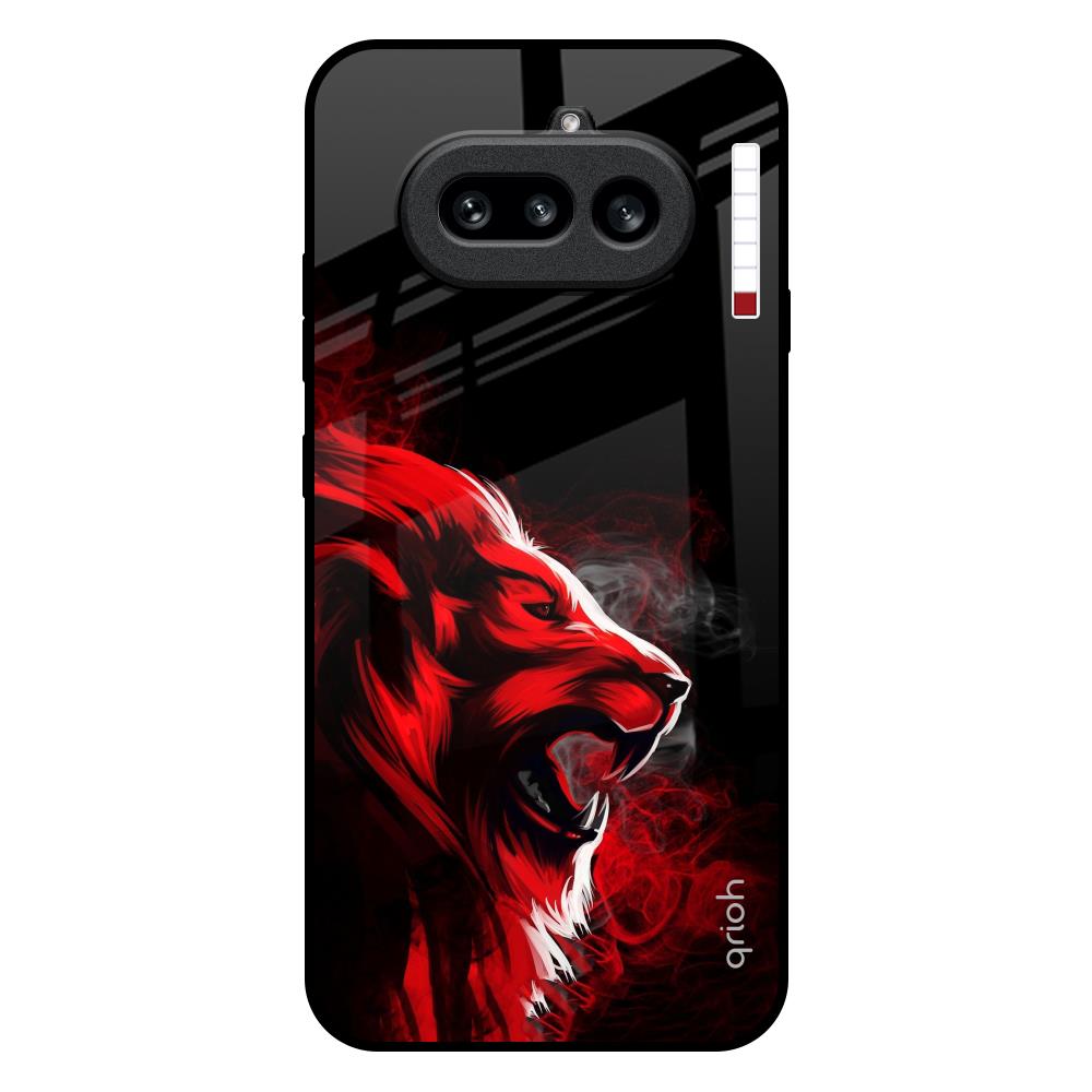 Red Angry Lion Nothing Phone 4a 5G Glass Back Cover Online