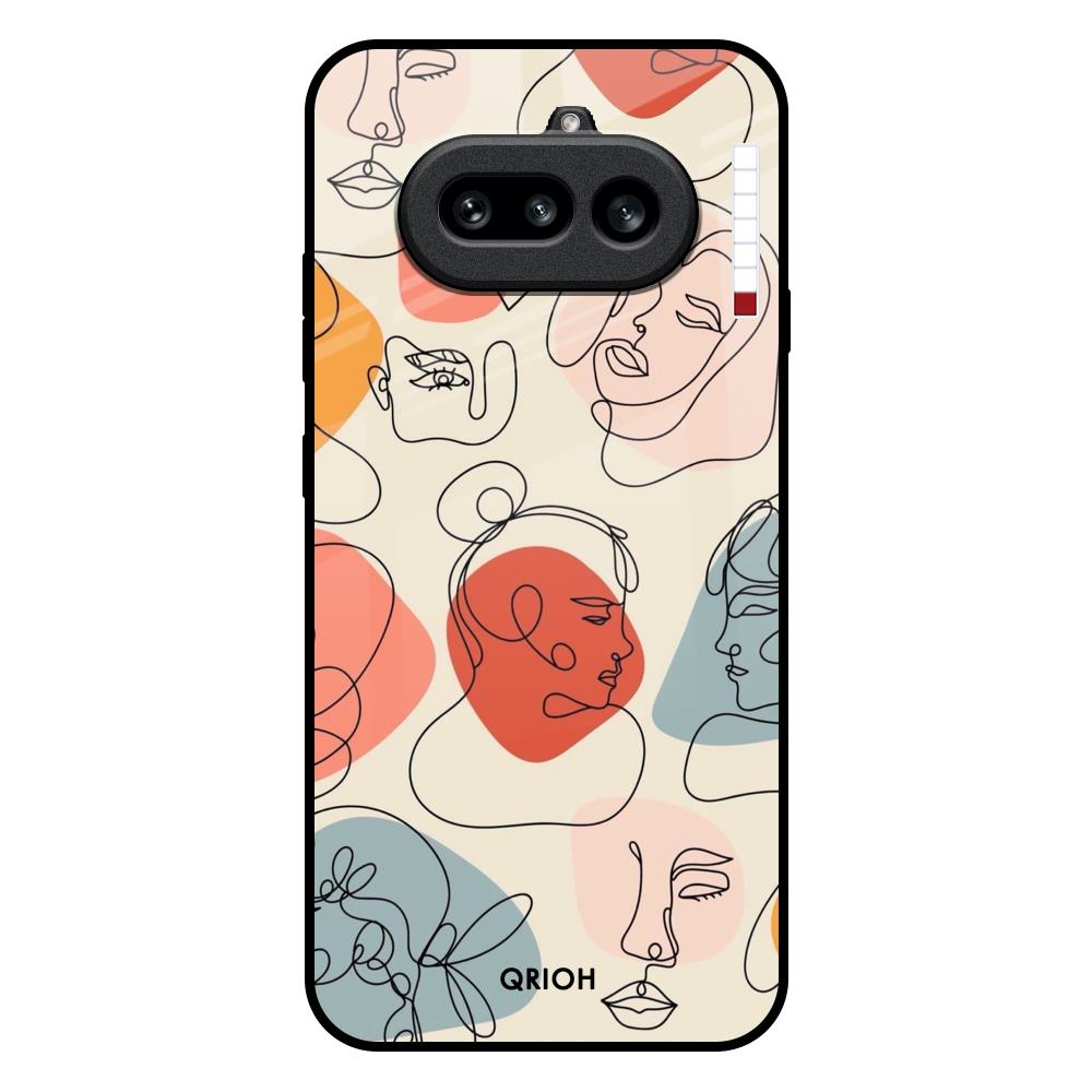 Abstract Faces Nothing Phone 4a 5G Glass Back Cover Online