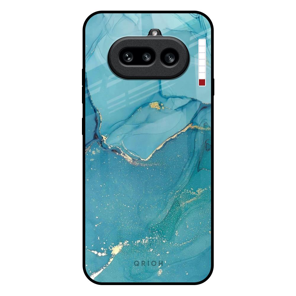 Blue Golden Glitter Nothing Phone 4a 5G Glass Back Cover Online