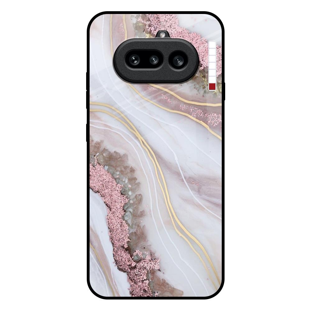 Pink & Gold Gllitter Marble Nothing Phone 4a 5G Glass Back Cover Online
