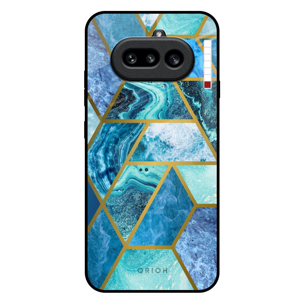 Turquoise Geometrical Marble Nothing Phone 4a 5G Glass Back Cover Online