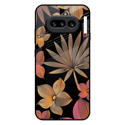 Lines Pattern Flowers Nothing Phone 4a 5G Glass Back Cover Online
