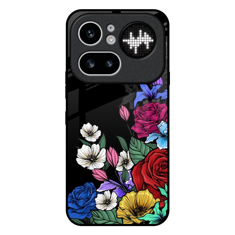 Rose Flower Bunch Art Nothing Phone 4a Pro 5G Glass Back Cover Online