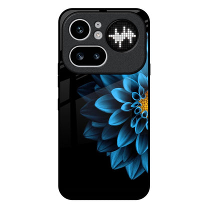 Half Blue Flower Nothing Phone 4a Pro 5G Glass Back Cover Online