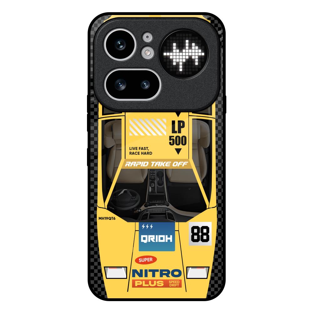 Yellow Racing Car Nothing Phone 4a Pro 5G Glass Back Cover Online