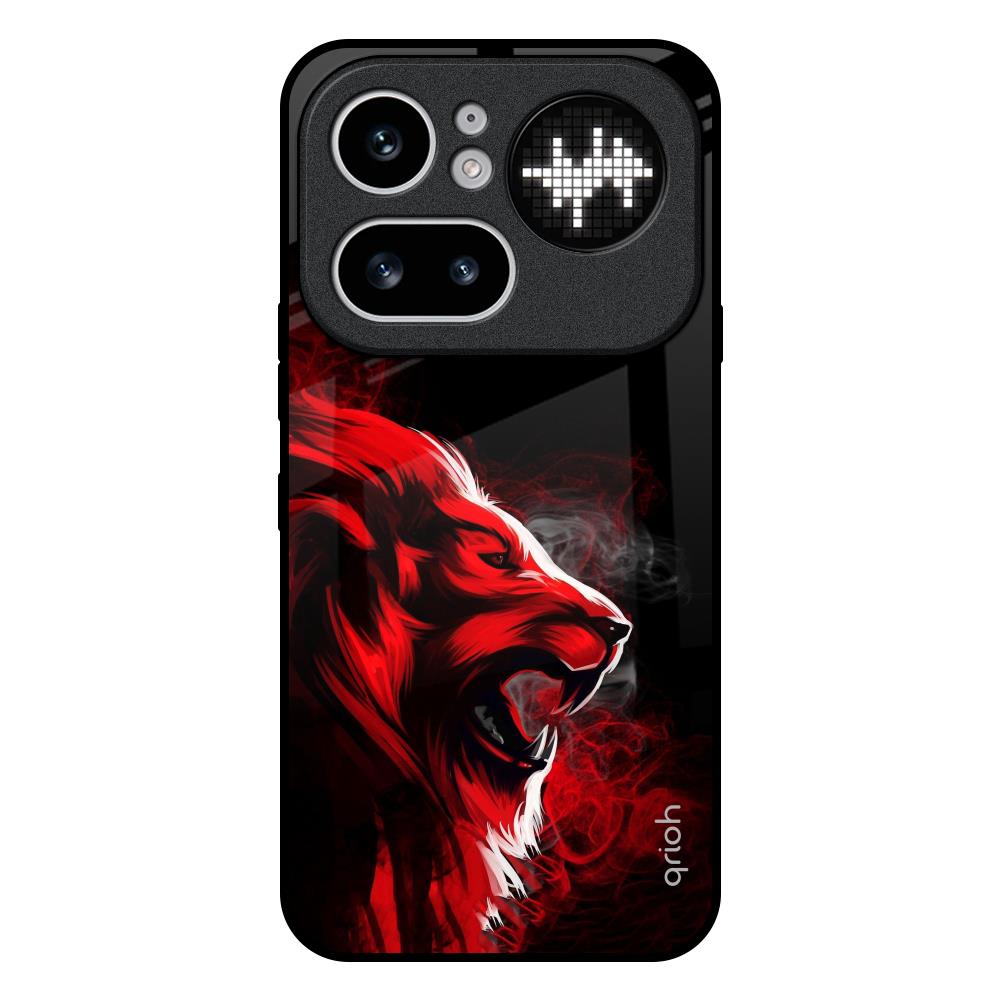 Red Angry Lion Nothing Phone 4a Pro 5G Glass Back Cover Online