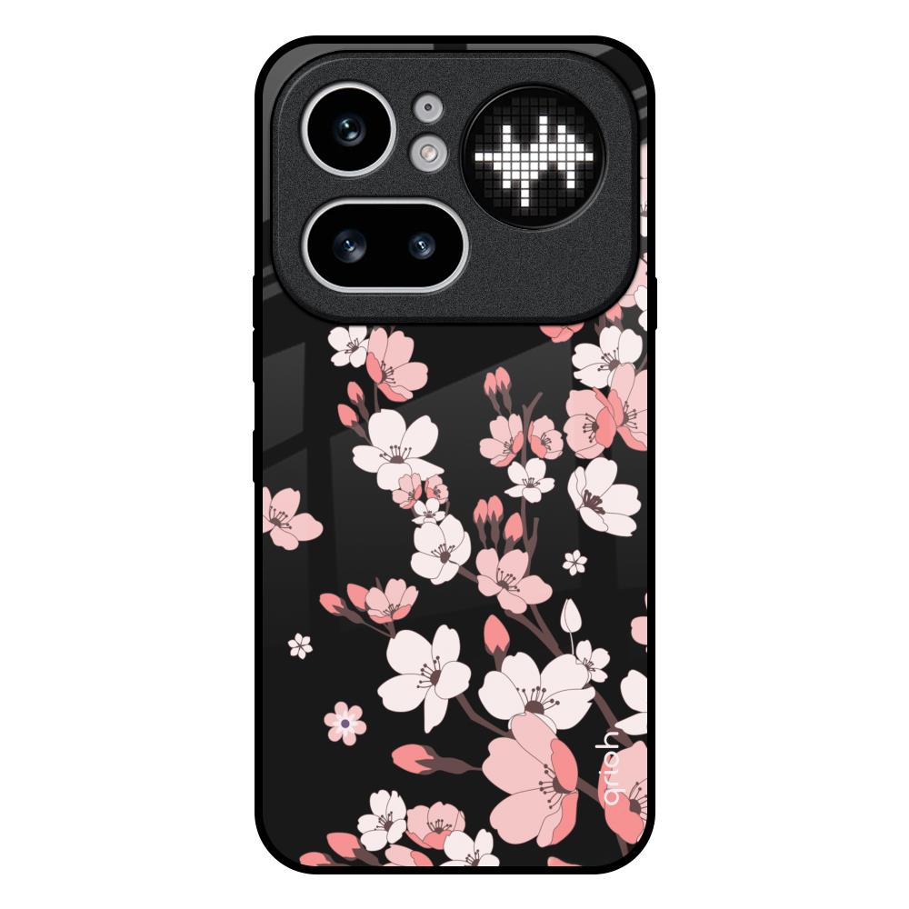 Black Cherry Blossom Nothing Phone 4a Pro 5G Glass Back Cover Online