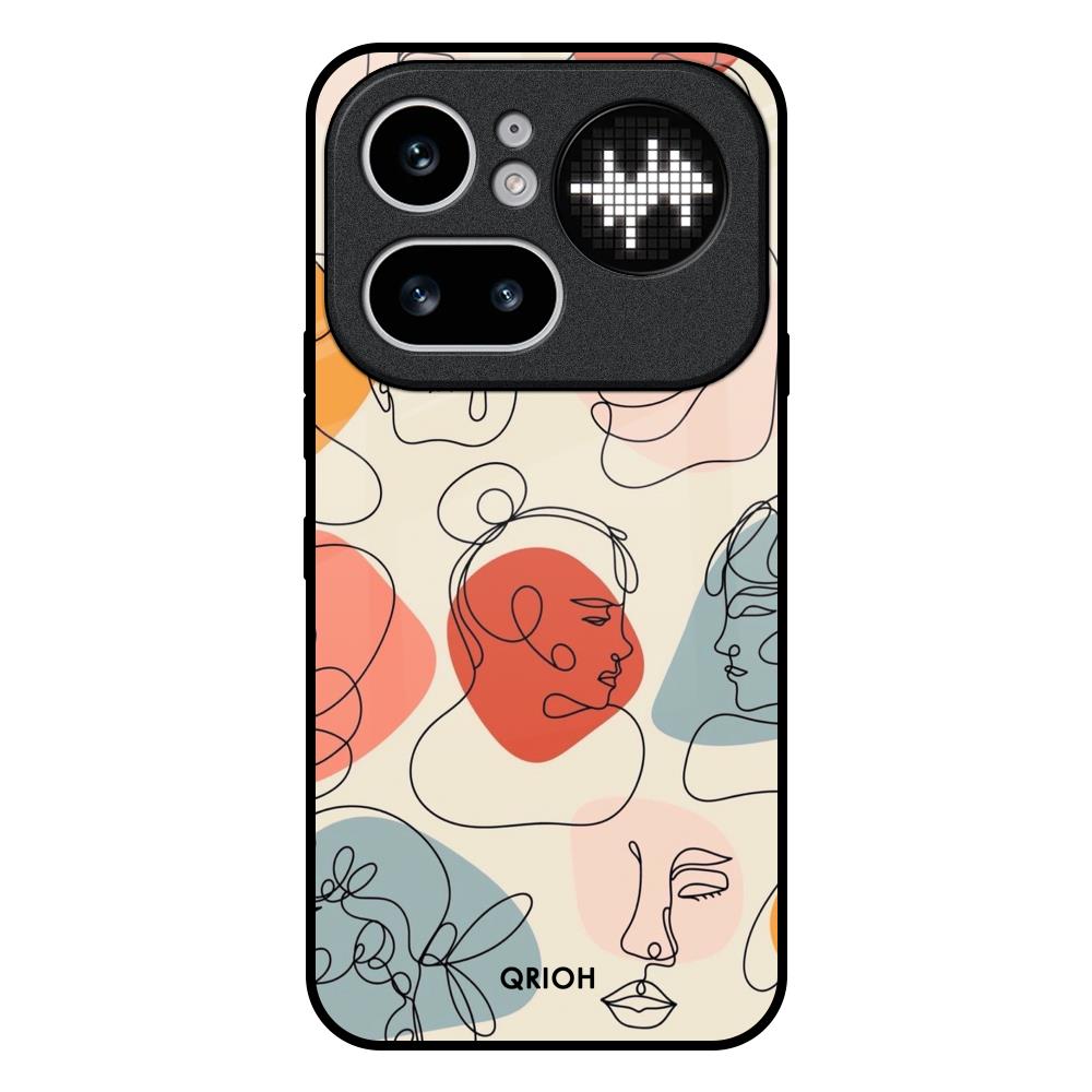 Abstract Faces Nothing Phone 4a Pro 5G Glass Back Cover Online