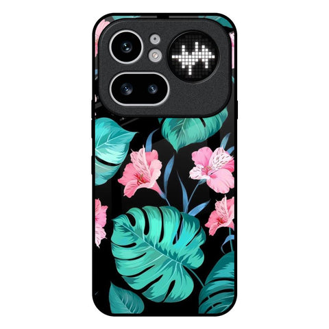 Tropical Leaves & Pink Flowers Nothing Phone 4a Pro 5G Glass Back Cover Online