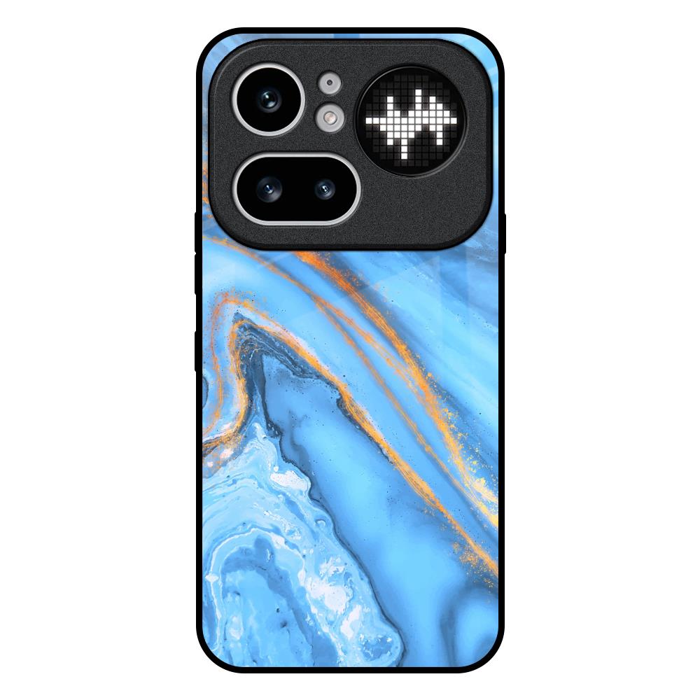 Vibrant Blue Marble Nothing Phone 4a Pro 5G Glass Back Cover Online