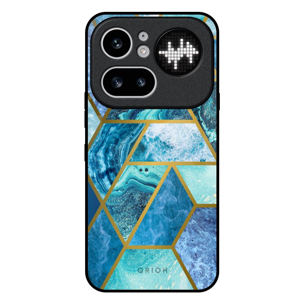 Turquoise Geometrical Marble Nothing Phone 4a Pro 5G Glass Back Cover Online