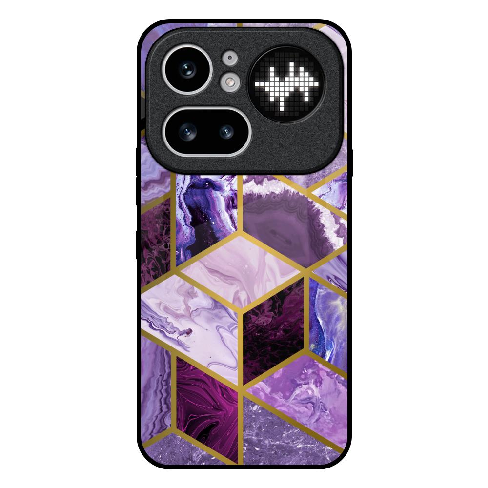 Purple Rhombus Marble Nothing Phone 4a Pro 5G Glass Back Cover Online