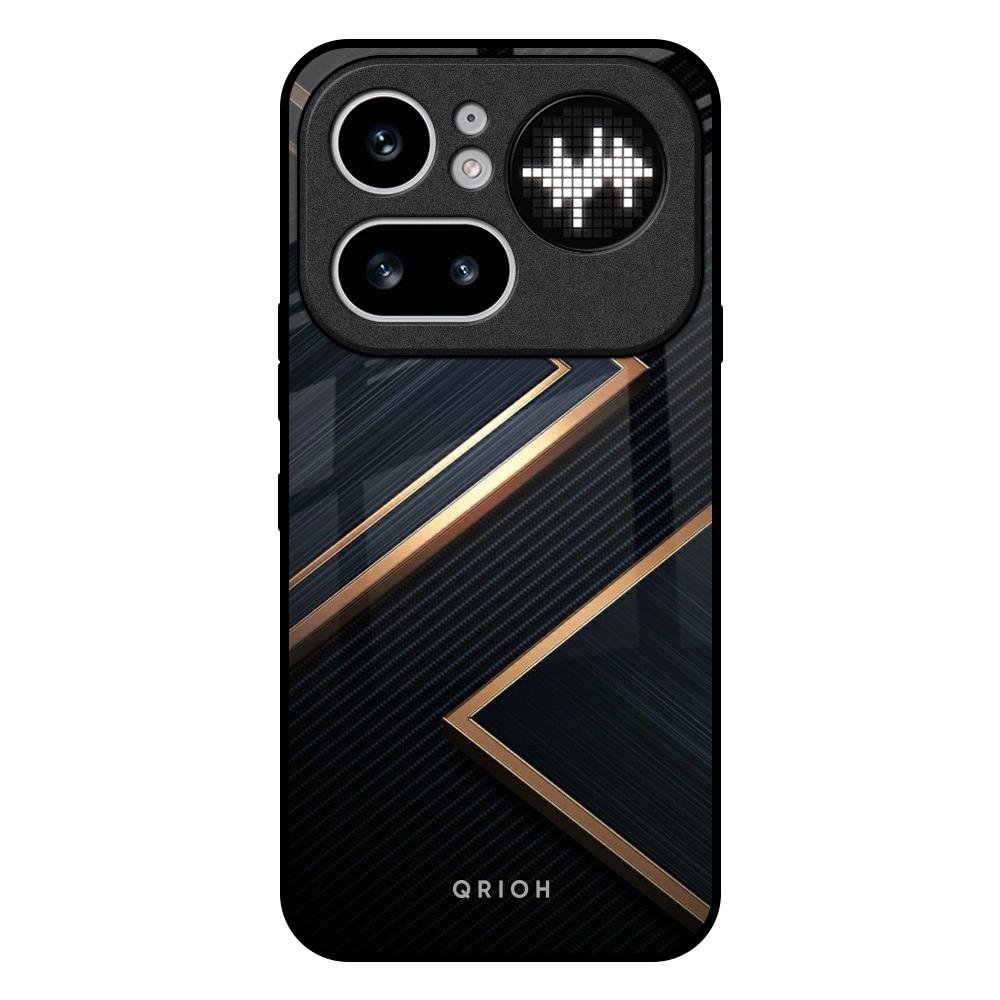 Sleek Golden & Navy Nothing Phone 4a Pro 5G Glass Back Cover Online