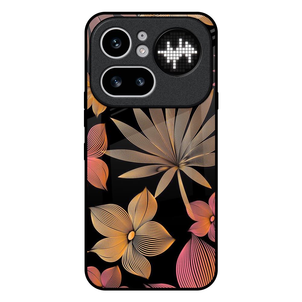 Lines Pattern Flowers Nothing Phone 4a Pro 5G Glass Back Cover Online