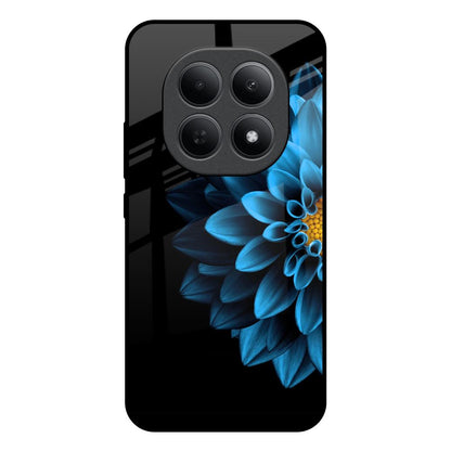 Half Blue Flower Poco M8 5G Glass Back Cover Online