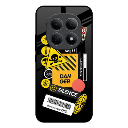 Danger Signs Poco M8 5G Glass Back Cover Online