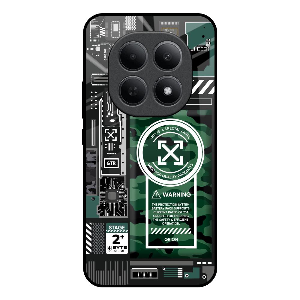 Green Camo Circuit Poco M8 5G Glass Back Cover Online