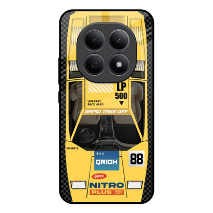Yellow Racing Car Poco M8 5G Glass Back Cover Online