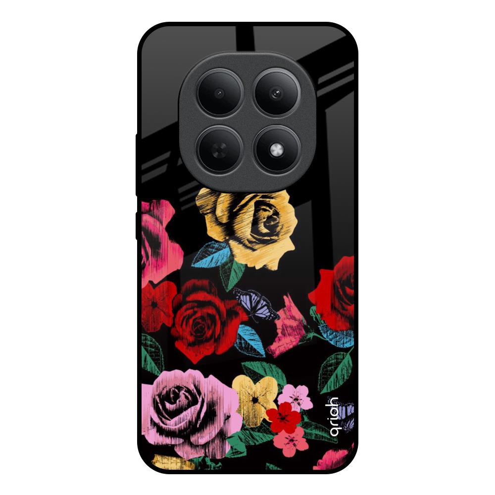 Floral Decorative Poco M8 5G Glass Back Cover Online