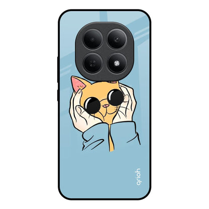 Adorable Cute Kitty Poco M8 5G Glass Back Cover Online