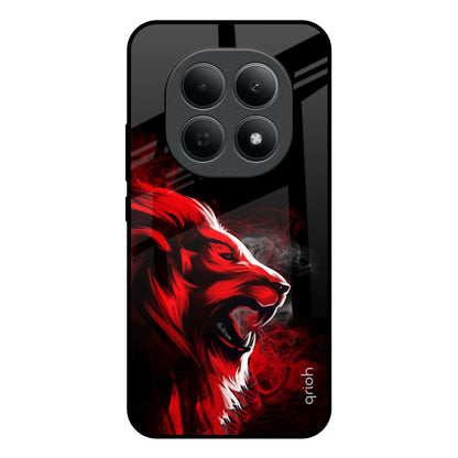 Red Angry Lion Poco M8 5G Glass Back Cover Online