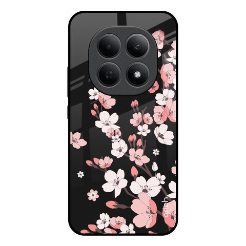 Black Cherry Blossom Poco M8 5G Glass Back Cover Online