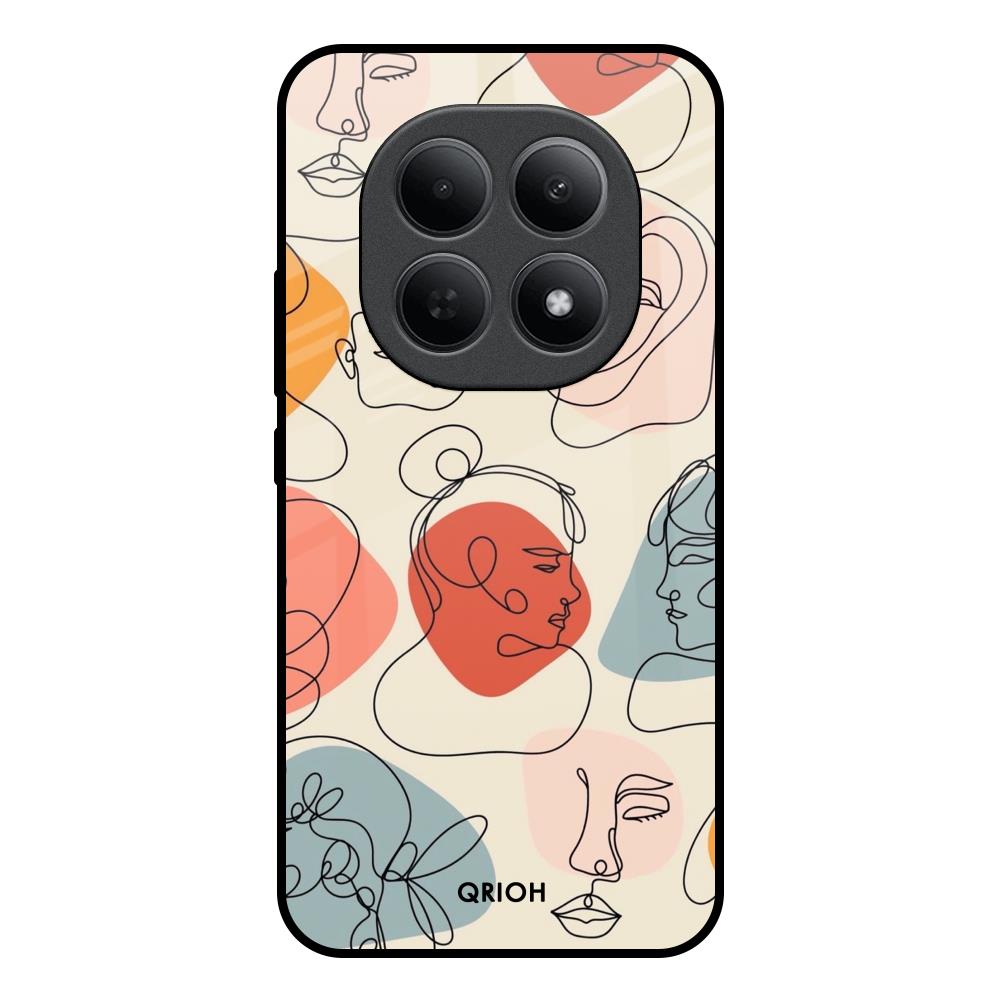 Abstract Faces Poco M8 5G Glass Back Cover Online