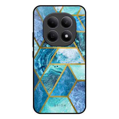 Turquoise Geometrical Marble Poco M8 5G Glass Back Cover Online