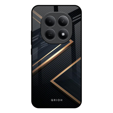 Sleek Golden & Navy Poco M8 5G Glass Back Cover Online
