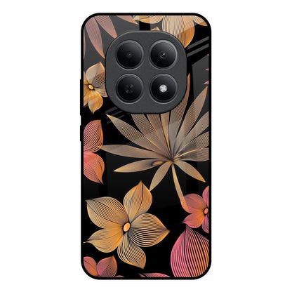 Lines Pattern Flowers Poco M8 5G Glass Back Cover Online