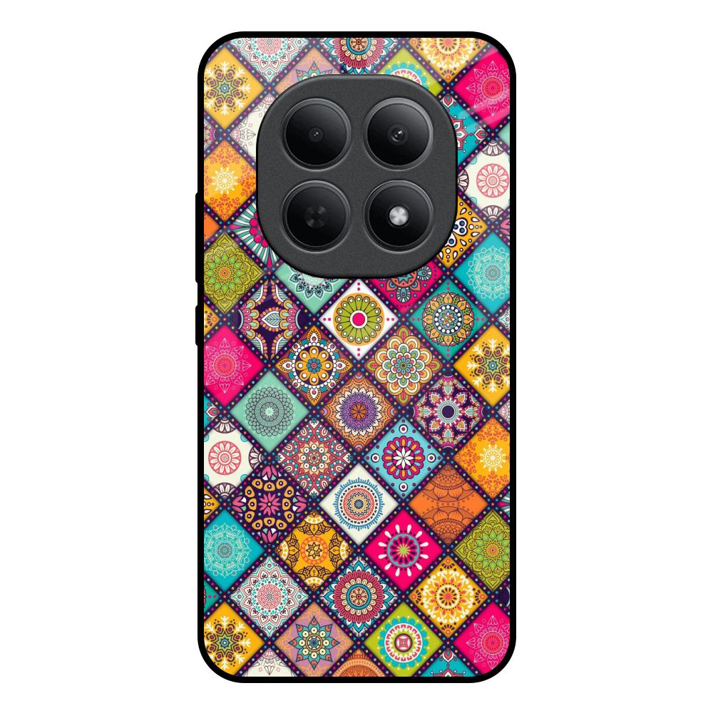 Multicolor Mandala Poco M8 5G Glass Back Cover Online