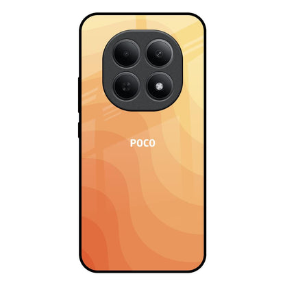 Orange Curve Pattern Poco M8 5G Glass Back Cover Online