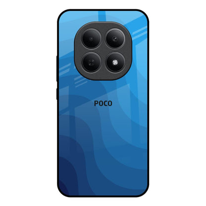 Blue Wave Abstract Poco M8 5G Glass Back Cover Online