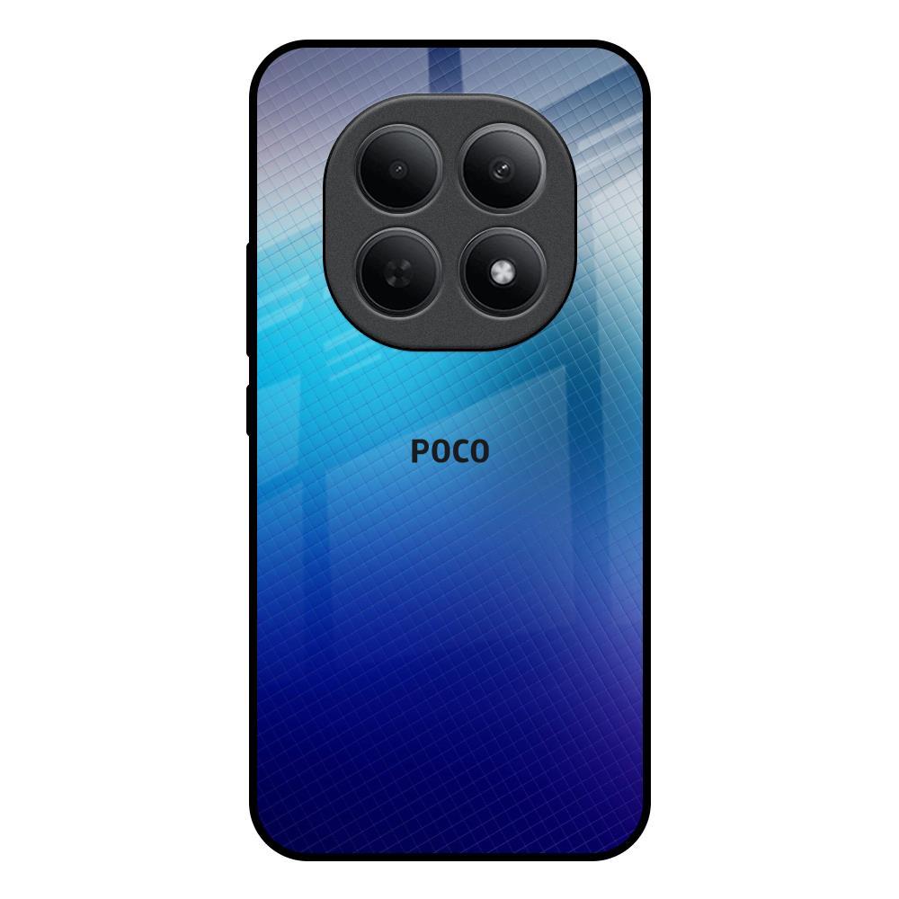 Blue Rhombus Pattern Poco M8 5G Glass Back Cover Online