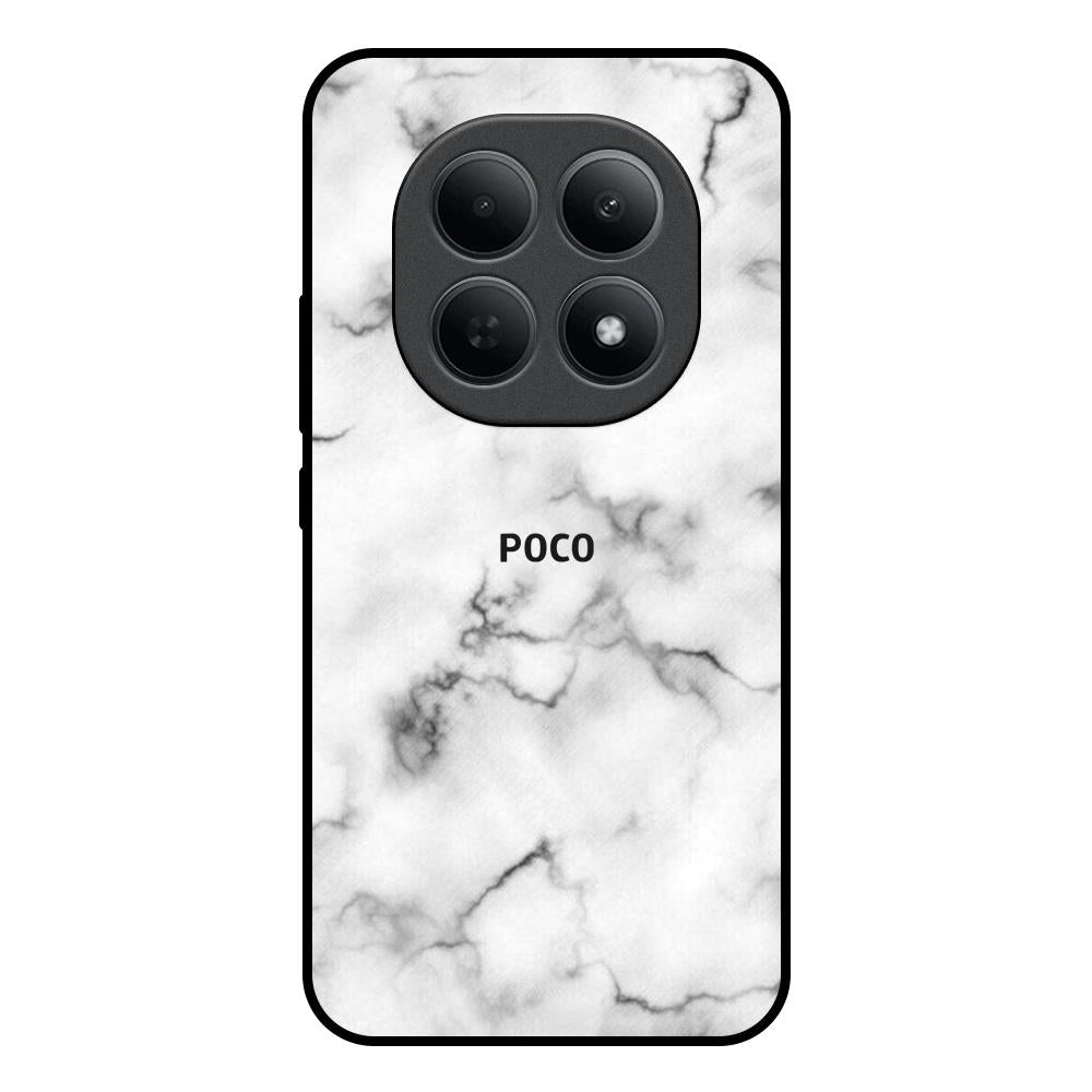Satin White Marble Poco M8 5G Glass Back Cover Online
