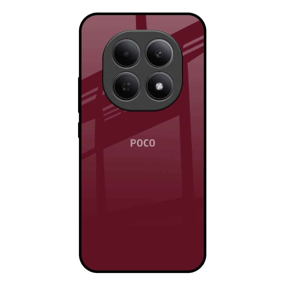 Classic Burgundy Poco M8 5G Glass Back Cover Online
