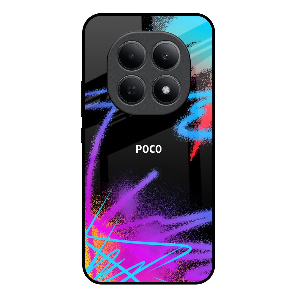 Brushy Color Poco M8 5G Glass Back Cover Online