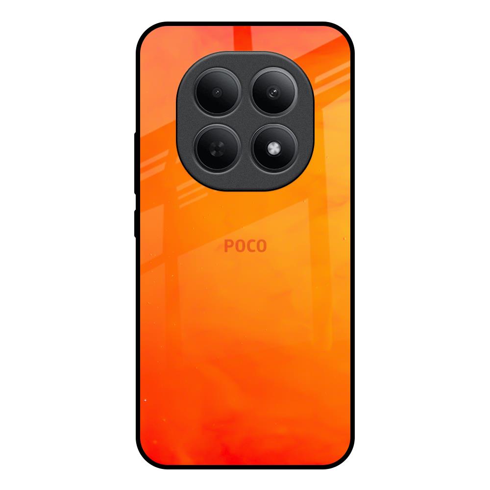 Tangy Orange Poco M8 5G Glass Back Cover Online