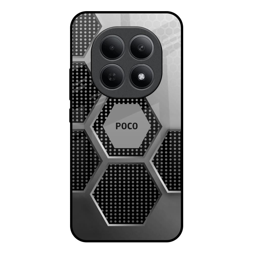 Hexagon Style Poco M8 5G Glass Back Cover Online