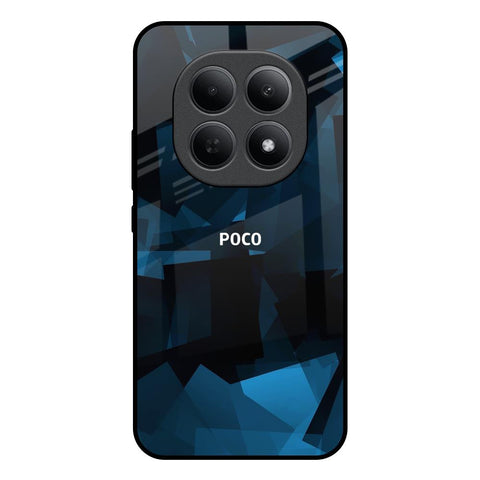 Polygonal Blue Box Poco M8 5G Glass Back Cover Online