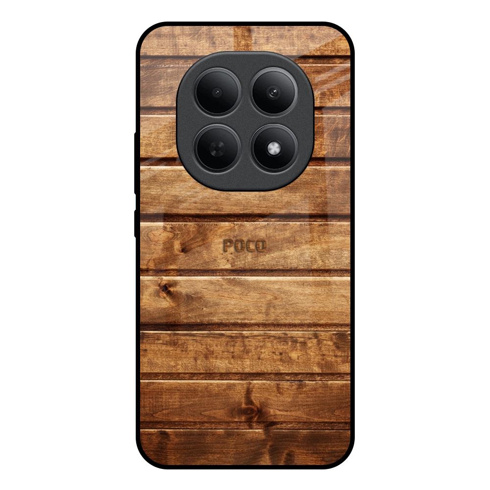 Wooden Planks Poco M8 5G Glass Back Cover Online