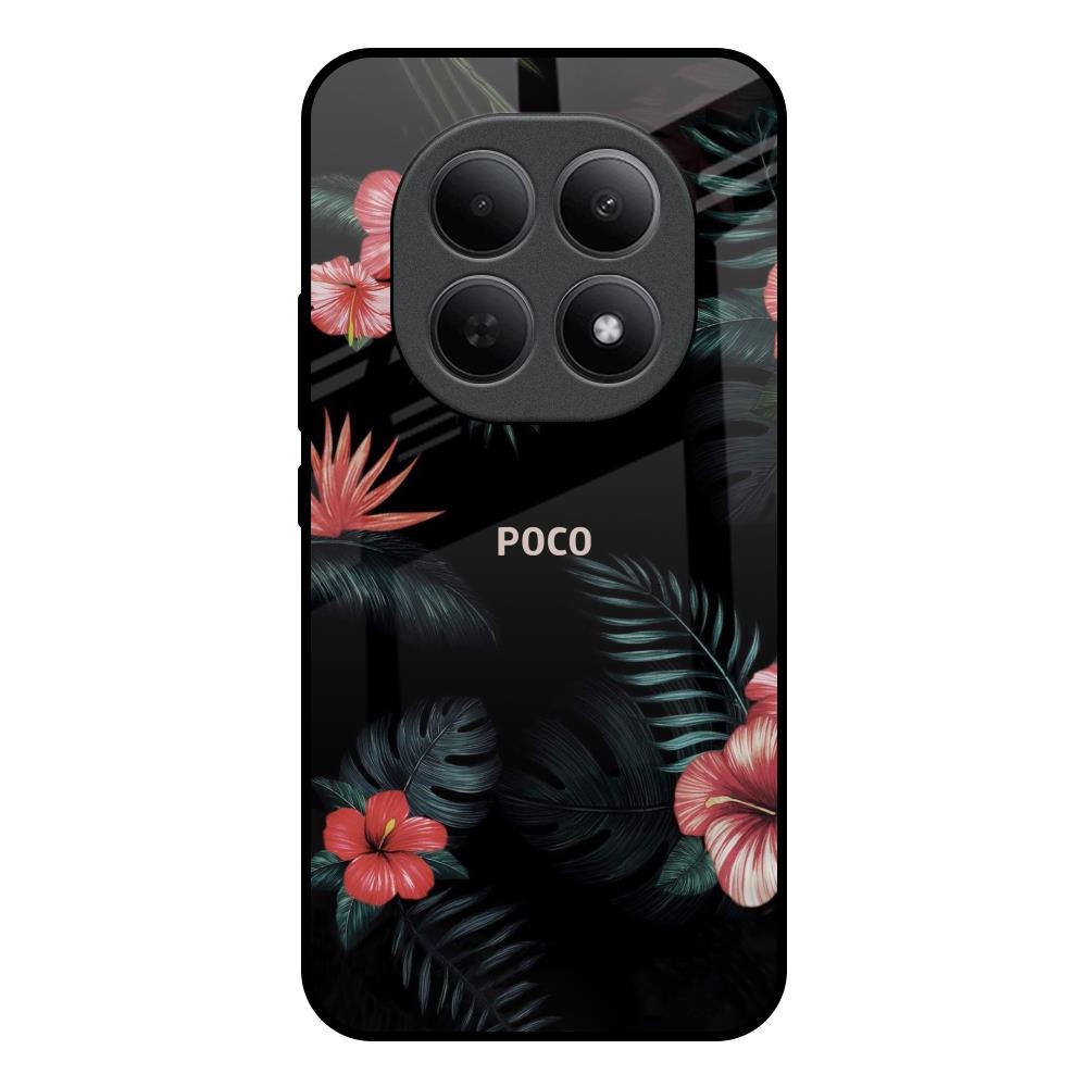 Tropical Art Flower Poco M8 5G Glass Back Cover Online