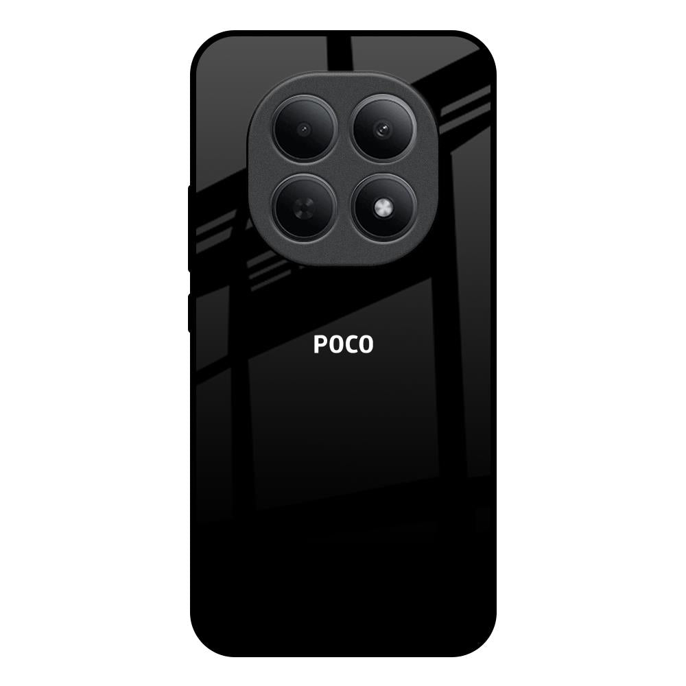 Jet Black Poco M8 5G Glass Back Cover Online
