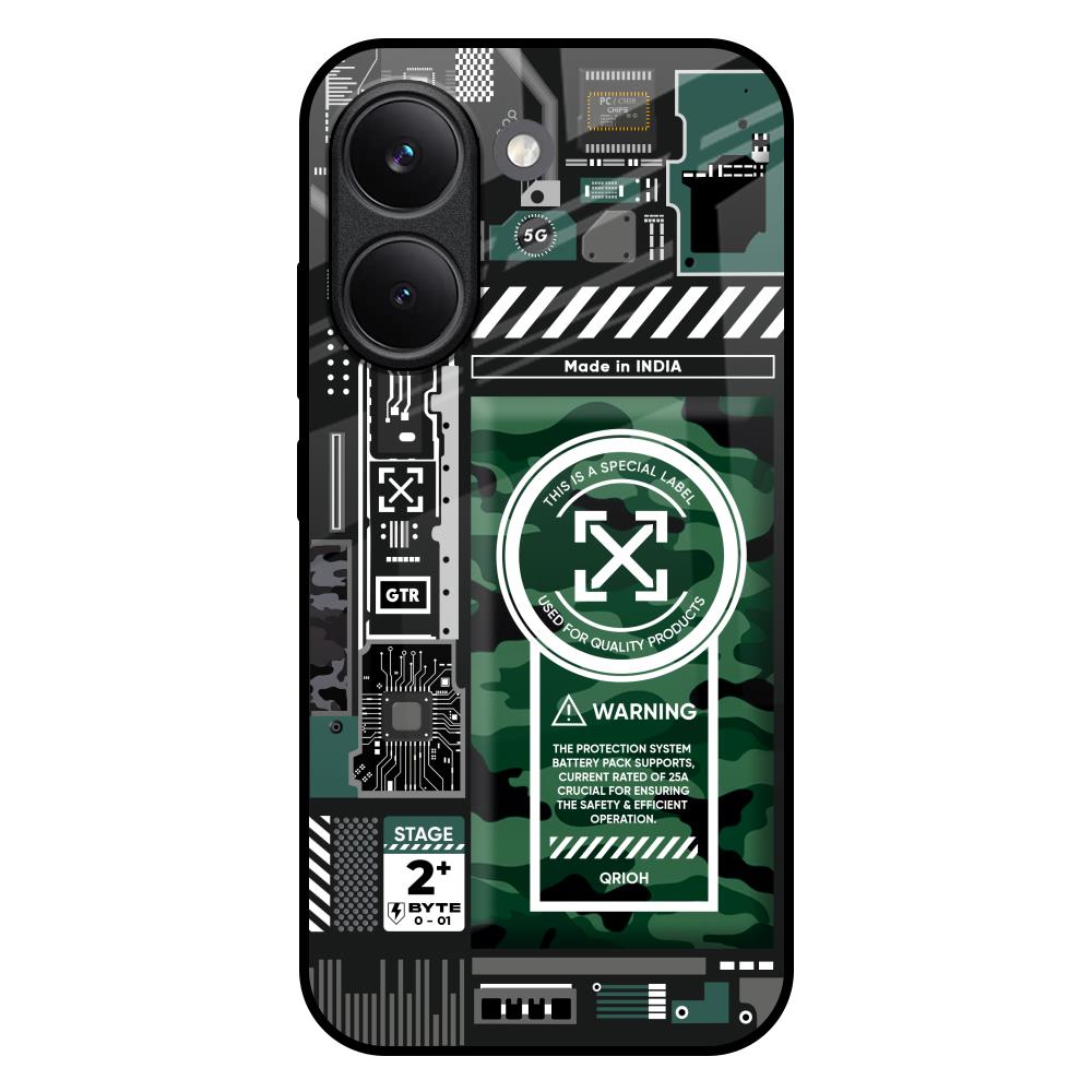 Green Camo Circuit Poco X8 Pro 5G Glass Back Cover Online