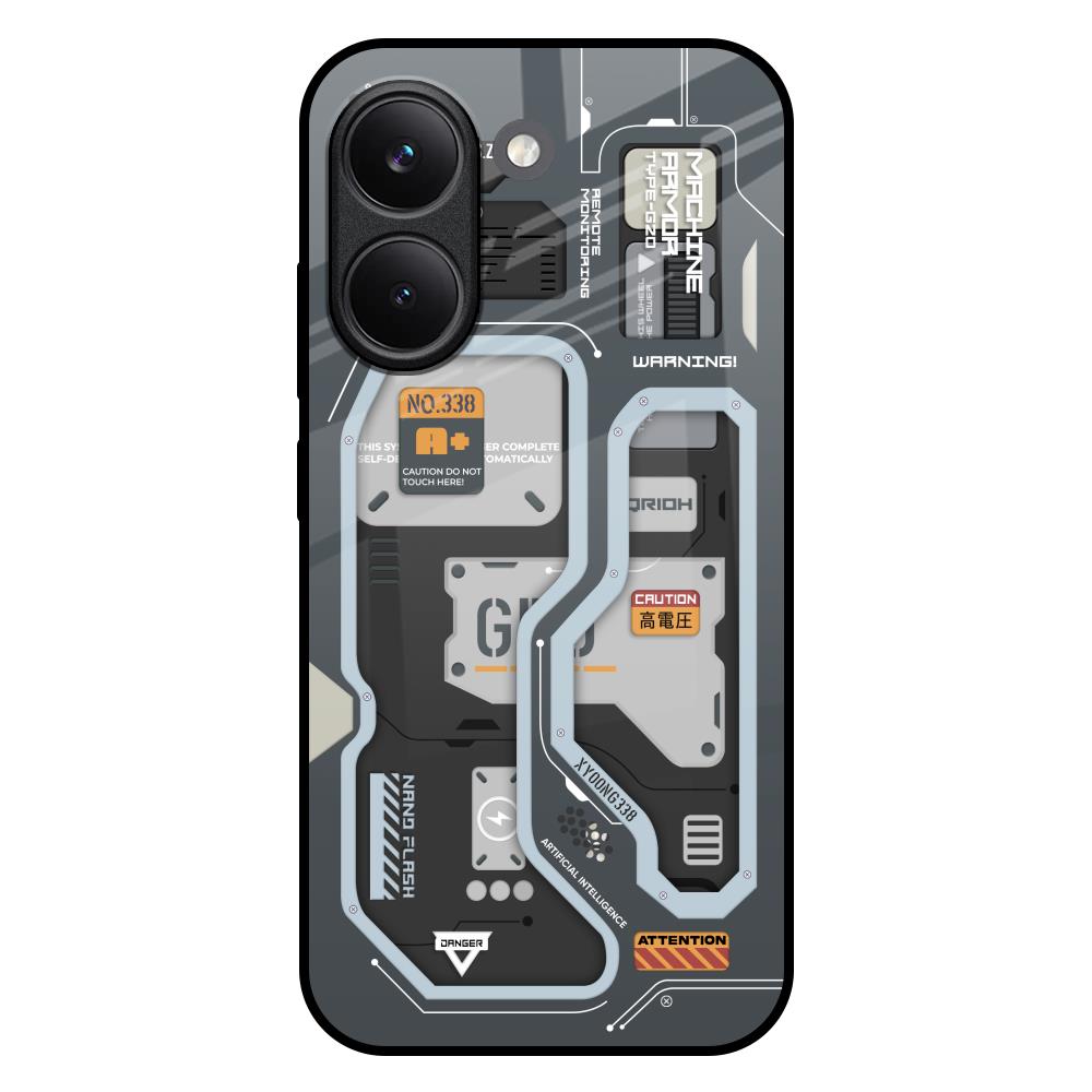 Retro Futuristic Poco X8 Pro 5G Glass Back Cover Online
