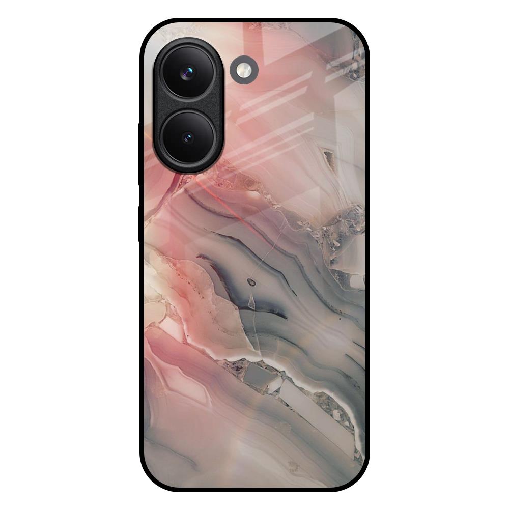 Pink And Grey Marble Poco X8 Pro 5G Glass Back Cover Online