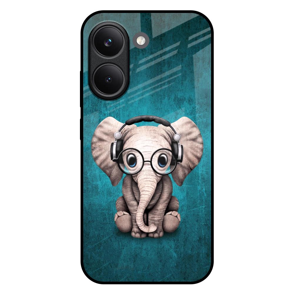 Adorable Baby Elephant Poco X8 Pro 5G Glass Back Cover Online